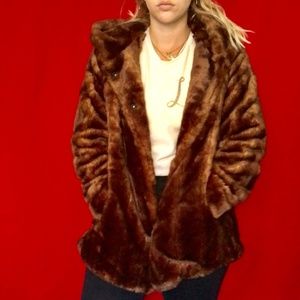 Zara faux fur brown hooded coat